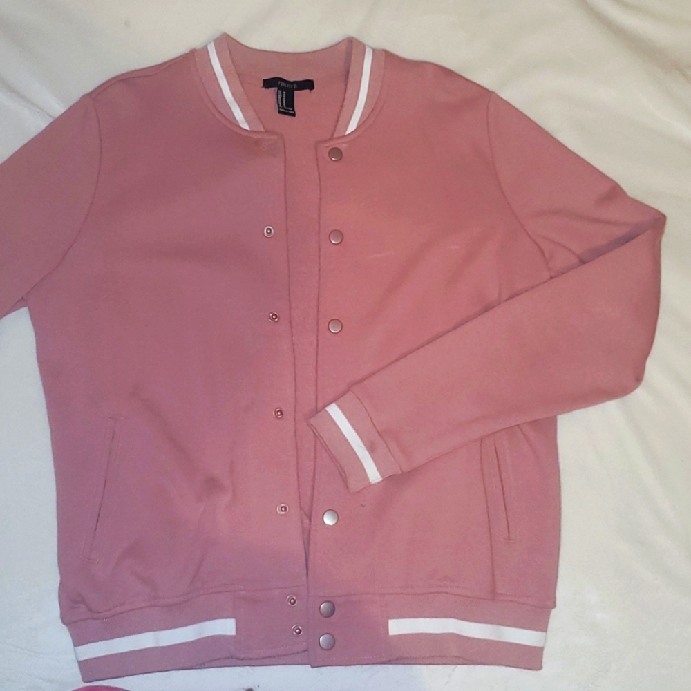 Pink varsity jacket